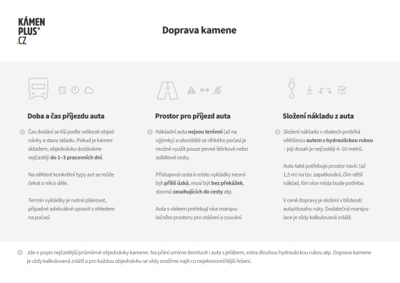 Důležité informace k nákladní dopravě kamene